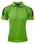 PREMIER MENS POLOS - APPLE/BLACK