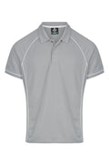 ENDEAVOUR MENS POLOS - SILVER/WHITE