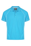 ENDEAVOUR MENS POLOS - PACIFIC BLUE/WHITE