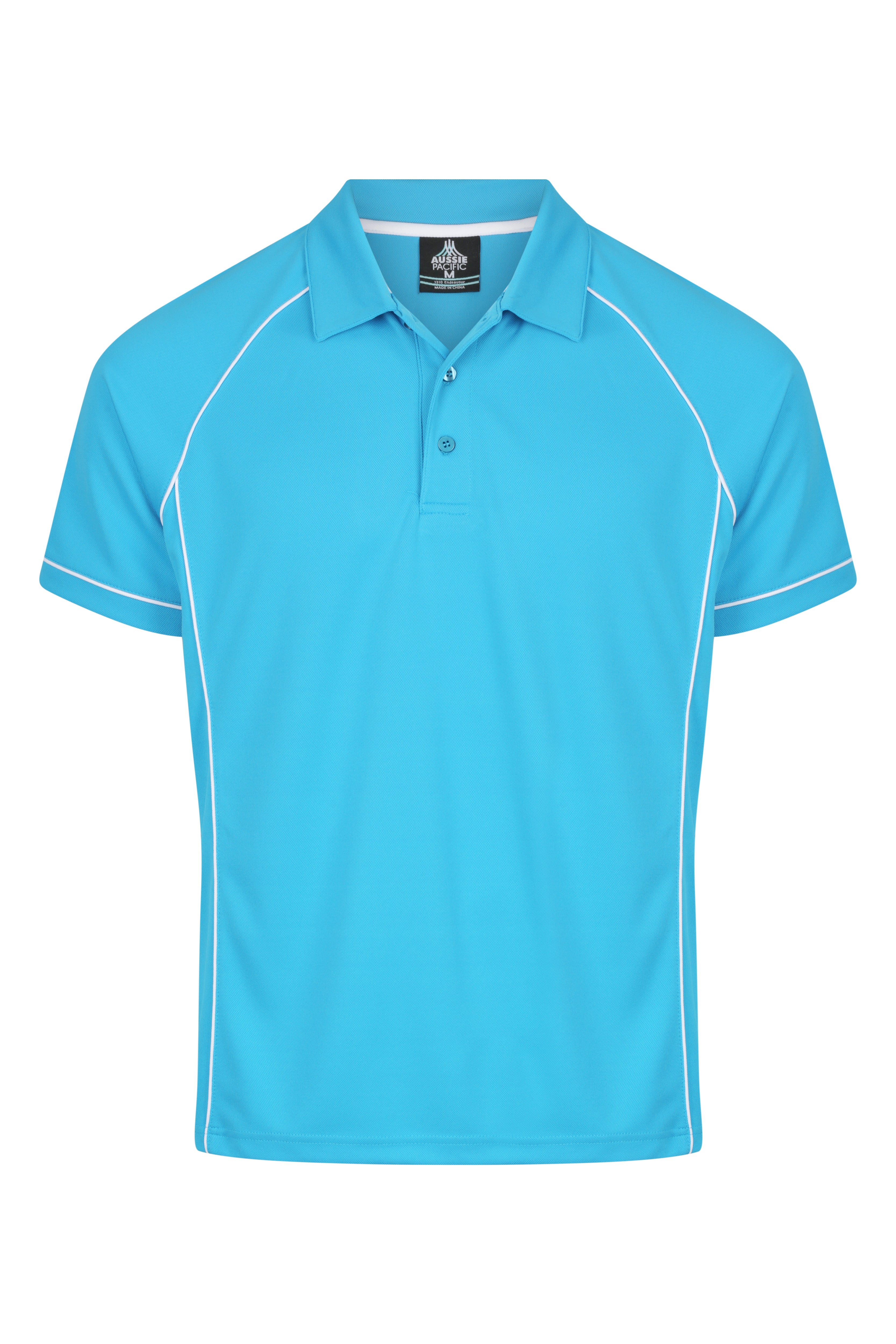 ENDEAVOUR MENS POLOS - PACIFIC BLUE/WHITE
