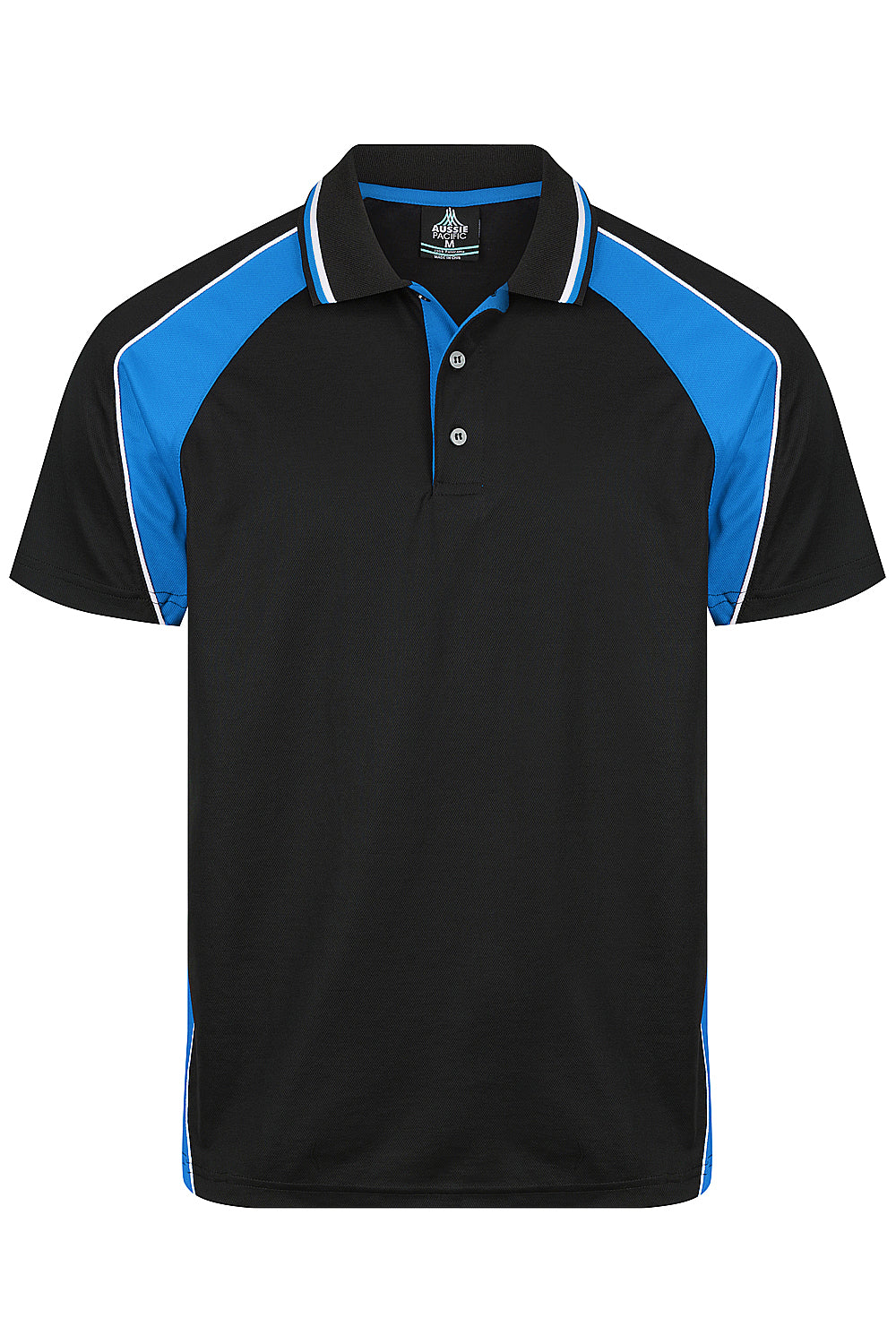 PANORAMA MENS POLOS - BLK/ELEC. ROYAL/WHT