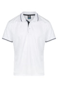 COTTESLOE MENS POLOS - WHITE/NAVY
