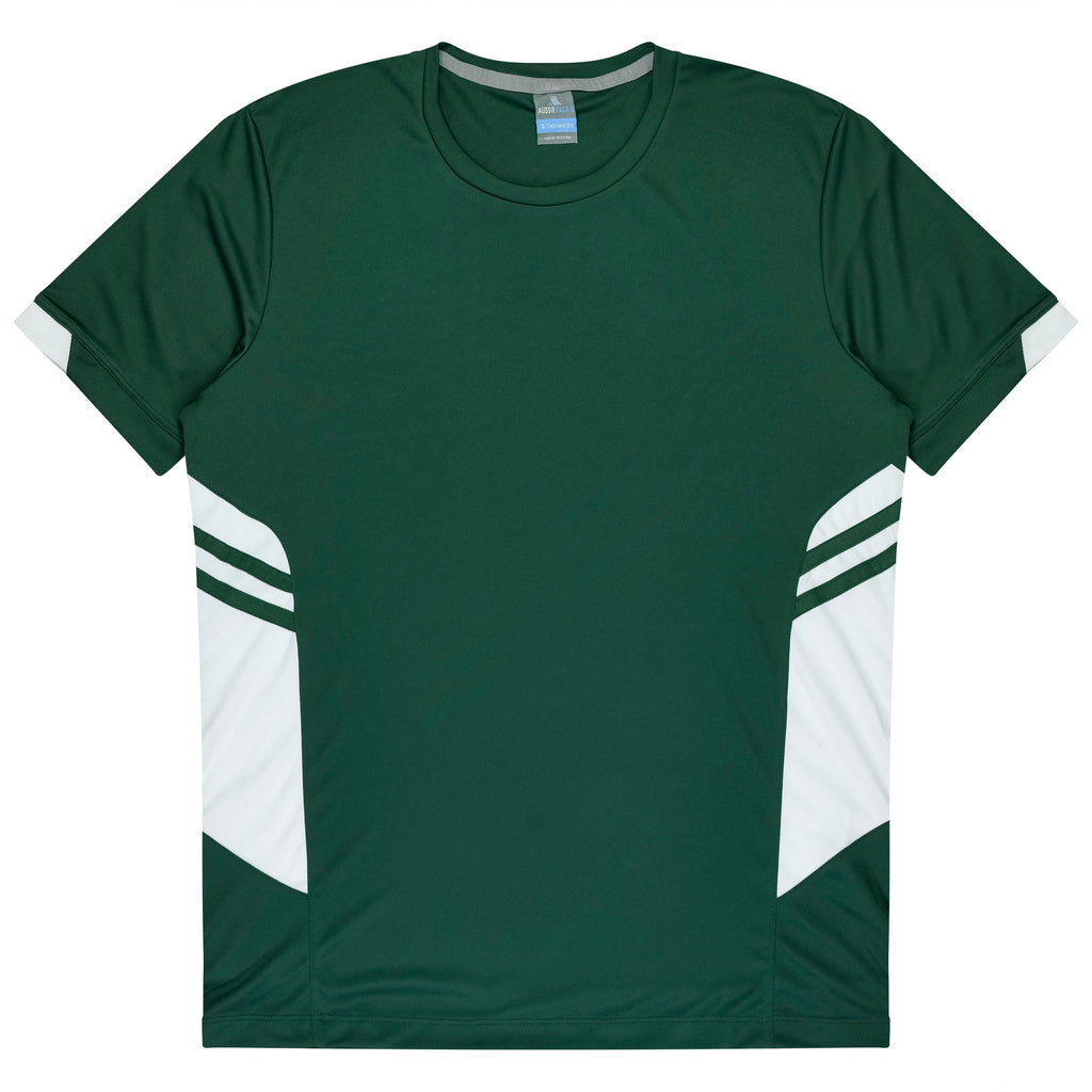 TASMAN MENS TEES - BOTTLE/WHITE