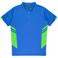 TASMAN KIDS POLOS - CYAN/NEON GREEN