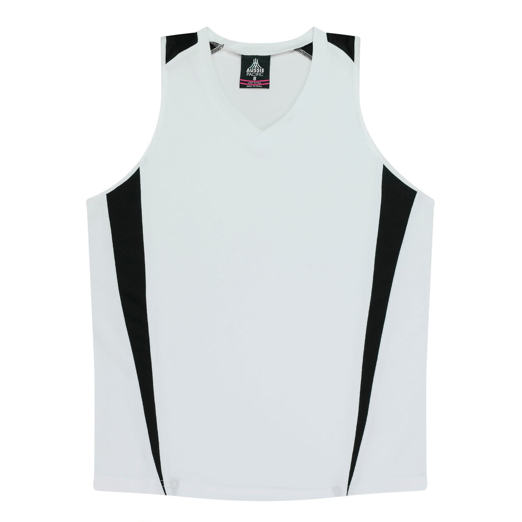 EUREKA LADY SINGLETS - WHITE/BLACK