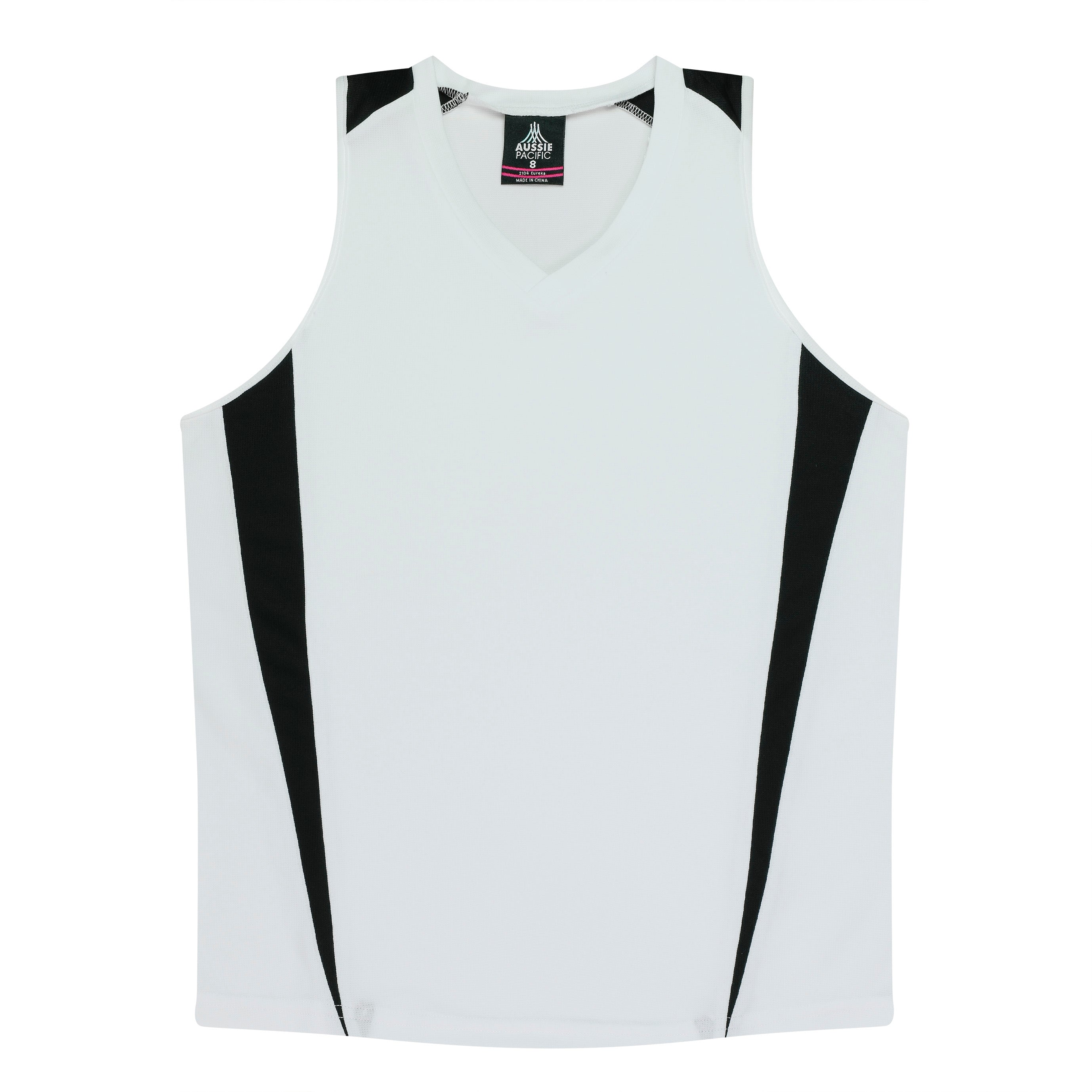 EUREKA LADY SINGLETS - WHITE/BLACK