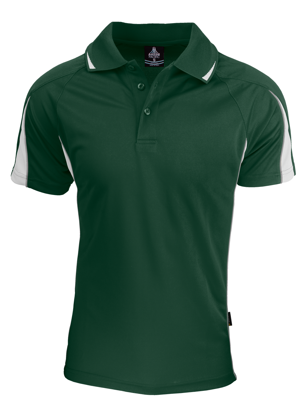 EUREKA MENS POLOS - BOTTLE/WHITE