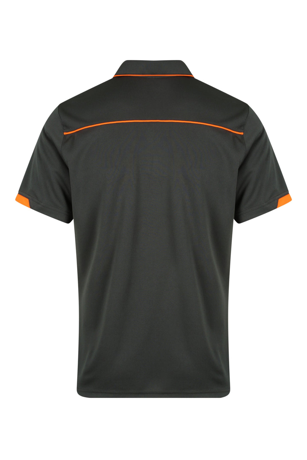 CURRUMBIN MENS POLOS - SLATE/HI VIZ ORANGE