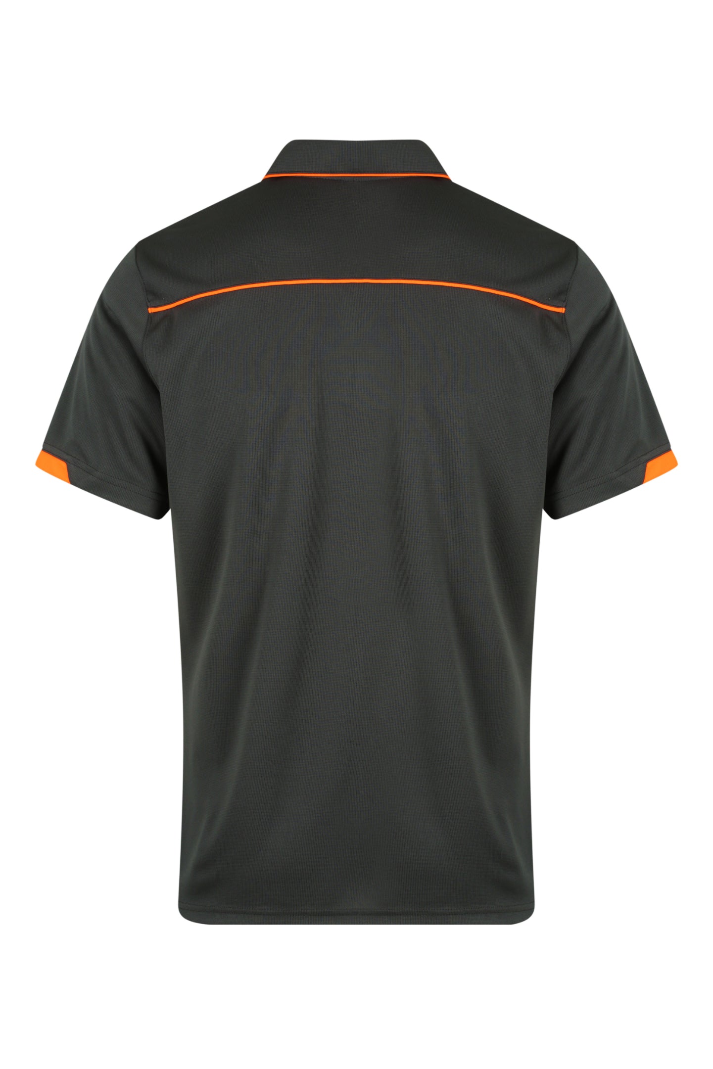 CURRUMBIN MENS POLOS - SLATE/HI VIZ ORANGE