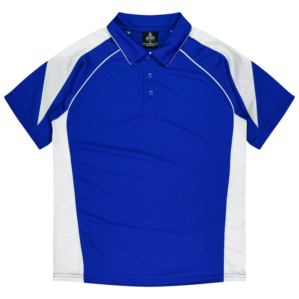 PREMIER KIDS POLOS - ROYAL/WHITE