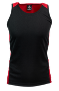 PREMIER MENS SINGLETS - BLACK/RED