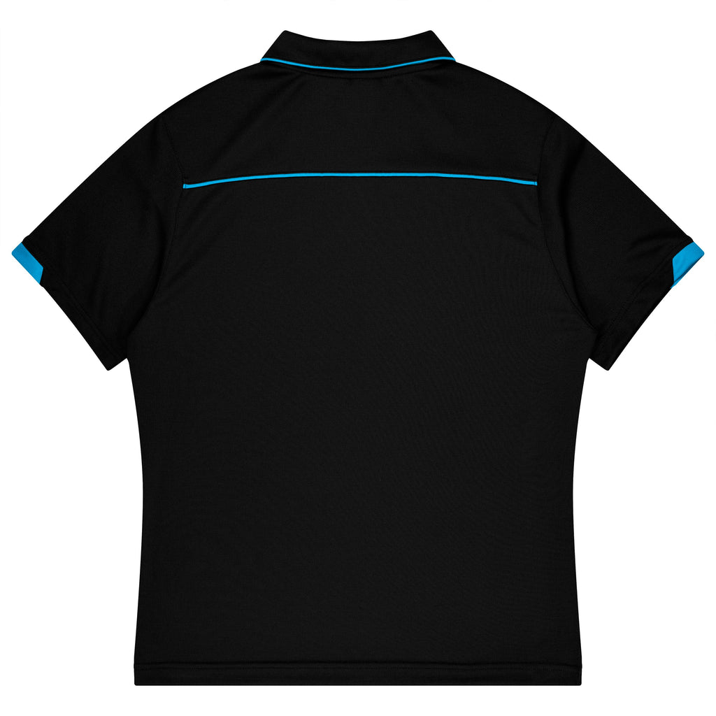 CURRUMBIN KIDS POLOS - BLACK/CYAN