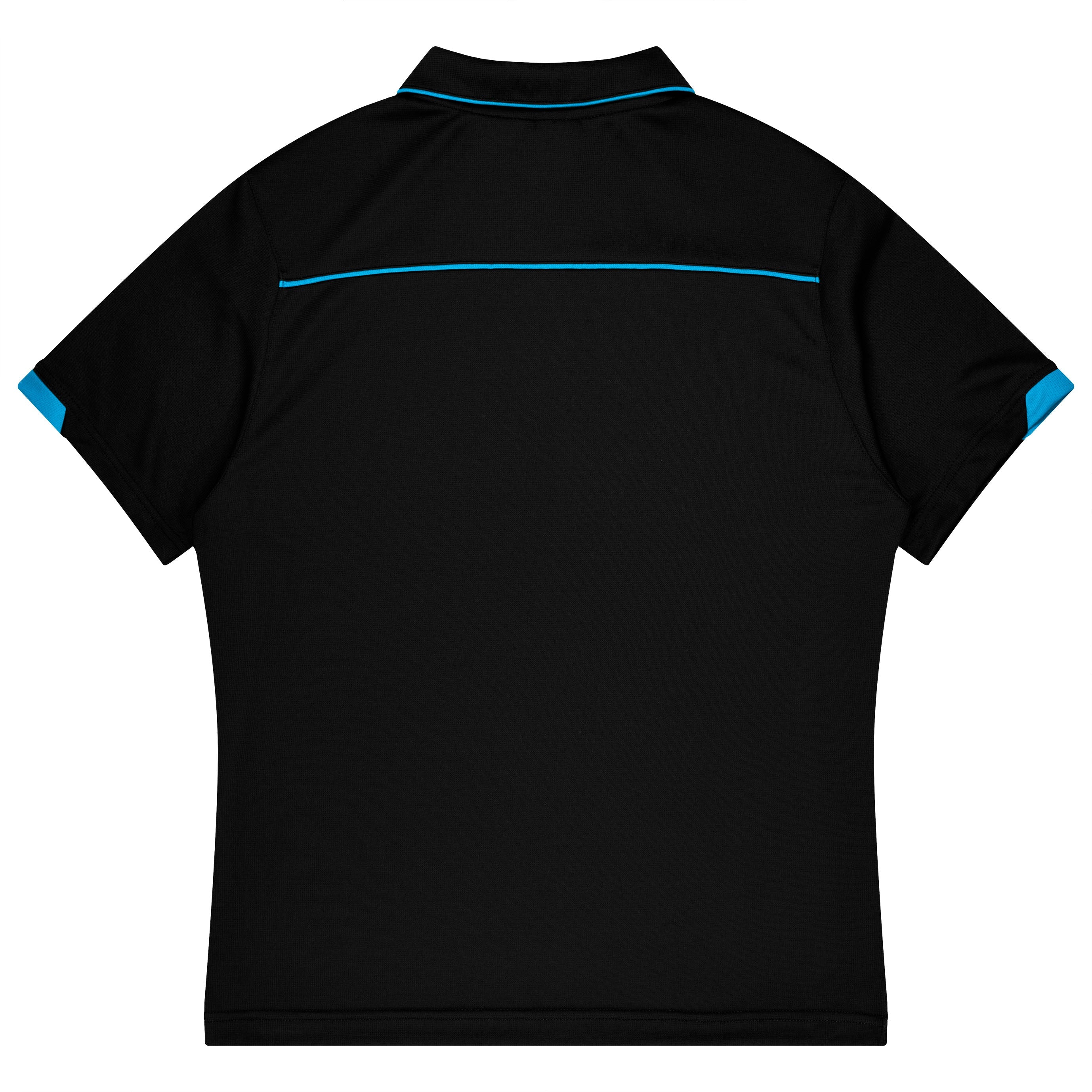 CURRUMBIN KIDS POLOS - BLACK/CYAN