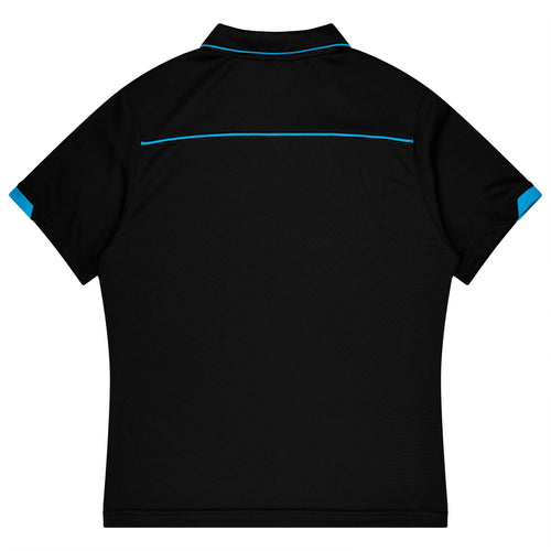 CURRUMBIN KIDS POLOS - BLACK/CYAN