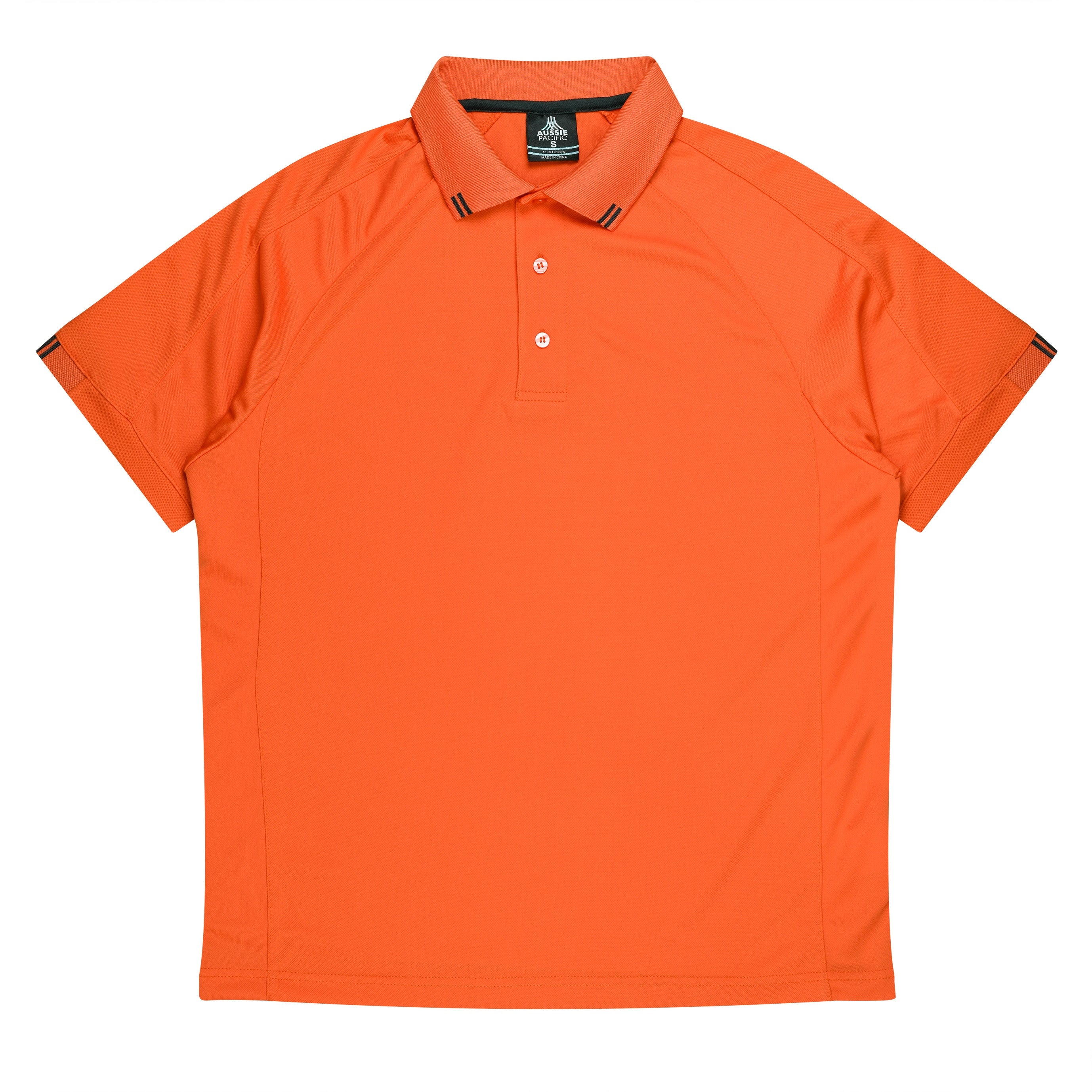 FLINDERS MENS POLOS - ORANGE/SLATE