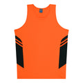 TASMAN MENS SINGLETS - NEON ORANGE/SLATE