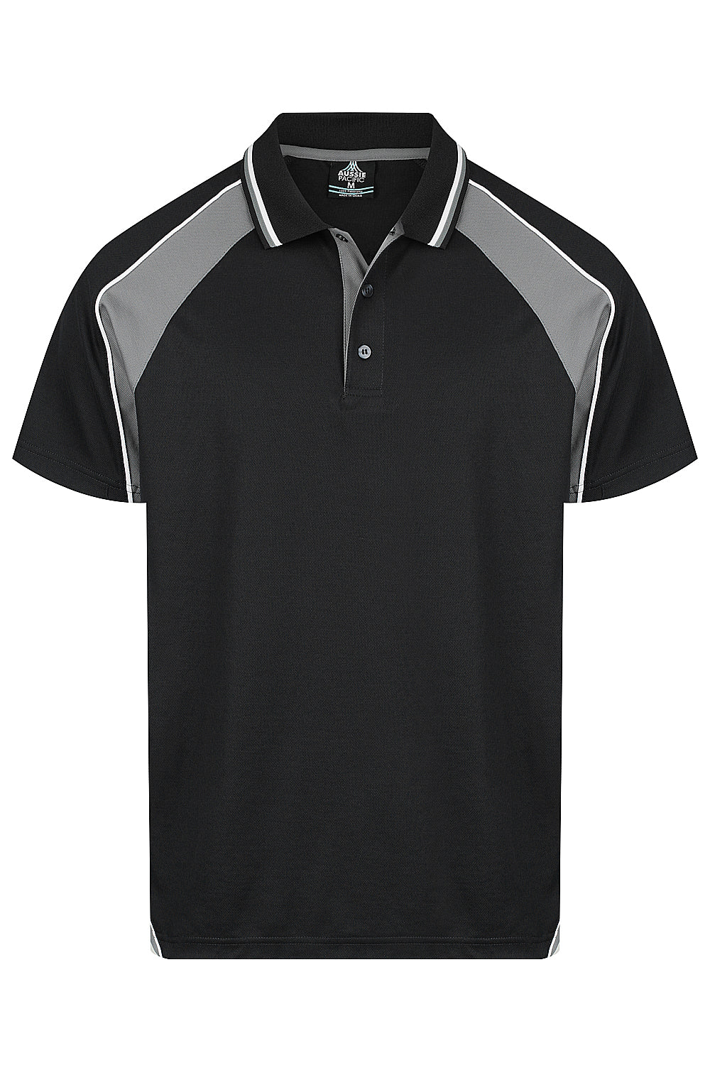 PANORAMA MENS POLOS - BLACK/ASHE/WHITE