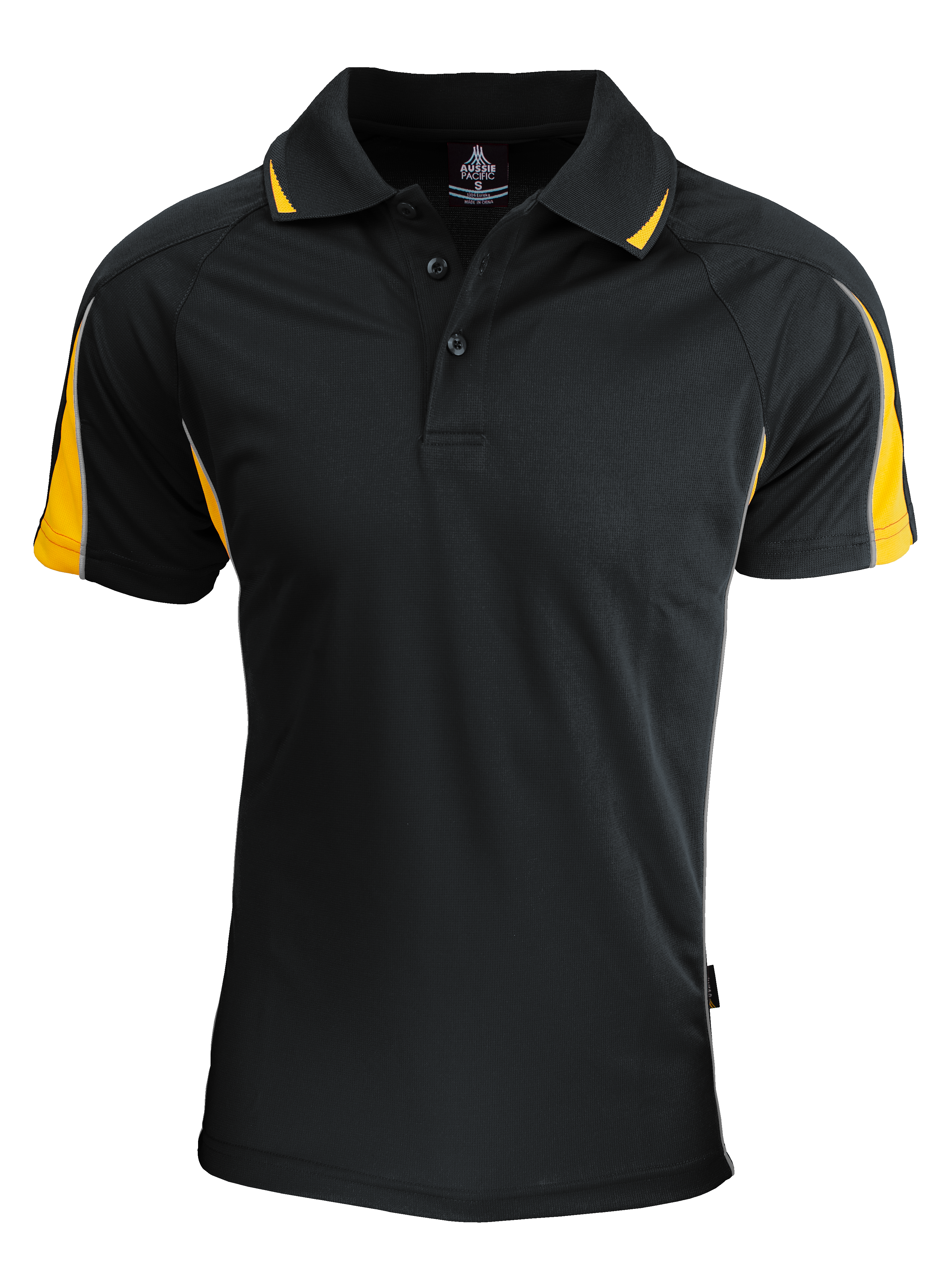 EUREKA MENS POLOS - BLACK/GOLD