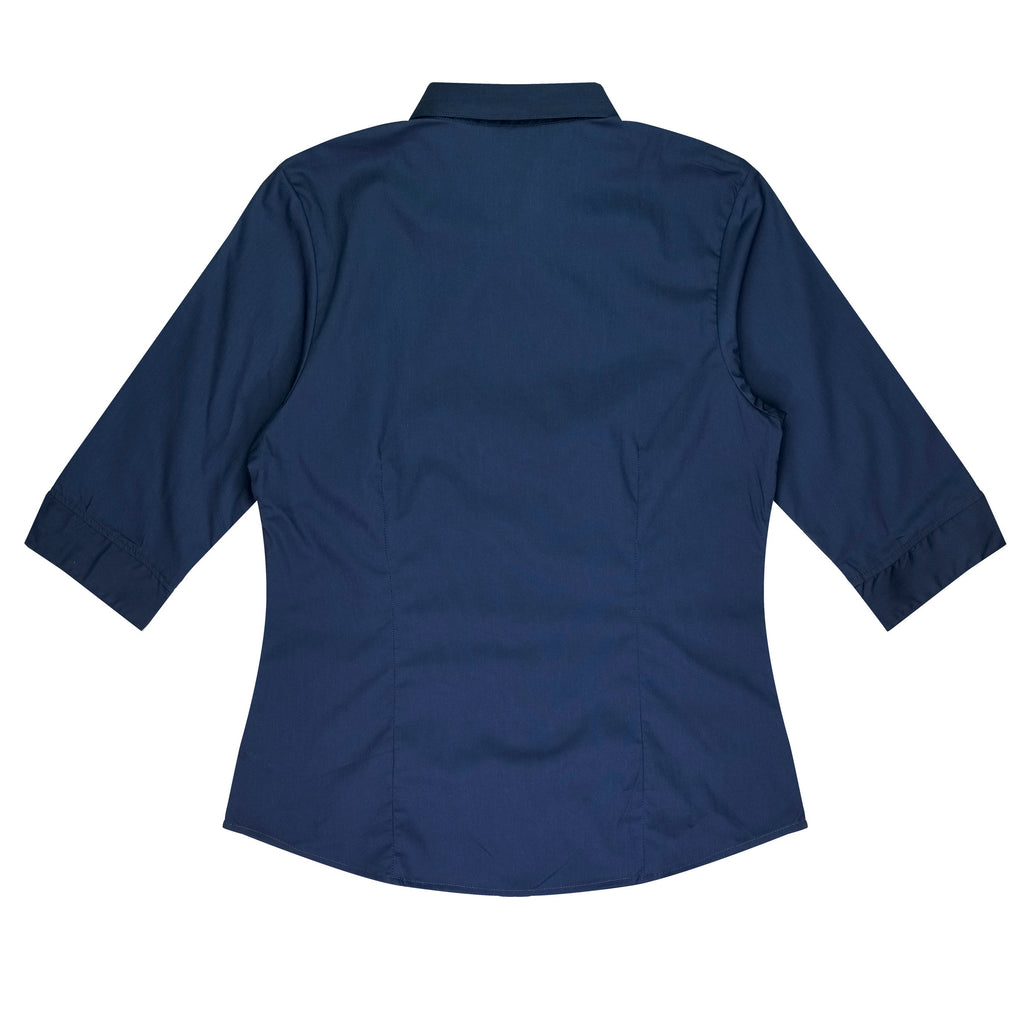 MOSMAN LADY SHIRT 3/4 SLEEVE - NAVY