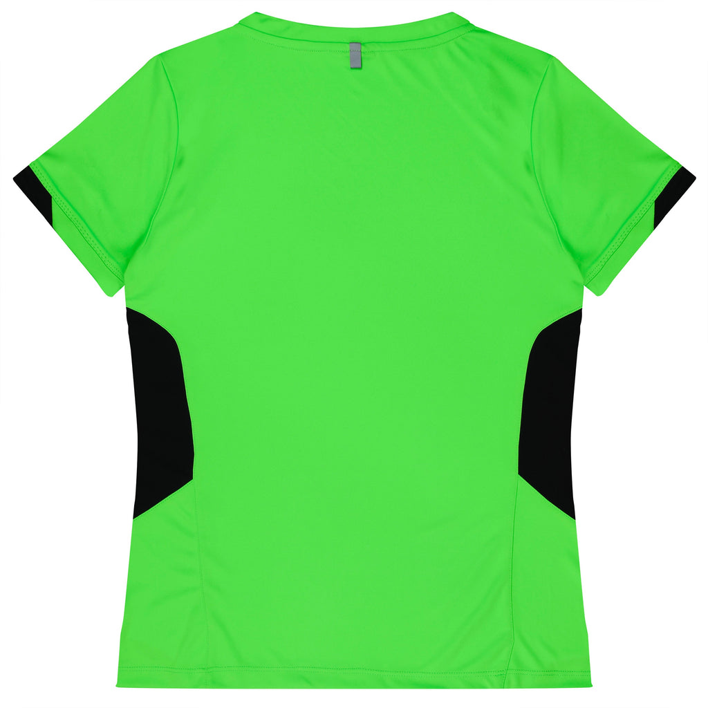 TASMAN LADY TEES - NEON GREEN/BLACK