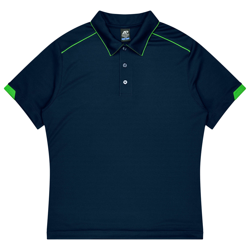 CURRUMBIN KIDS POLOS - NAVY/KAWA GREEN