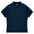 CURRUMBIN KIDS POLOS - NAVY/KAWA GREEN