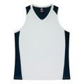 PREMIER LADY SINGLETS - WHITE/NAVY