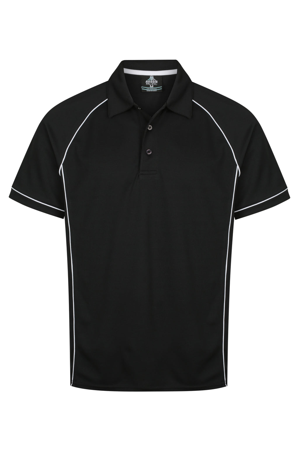 ENDEAVOUR MENS POLOS - BLACK/WHITE