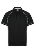 ENDEAVOUR MENS POLOS - BLACK/WHITE
