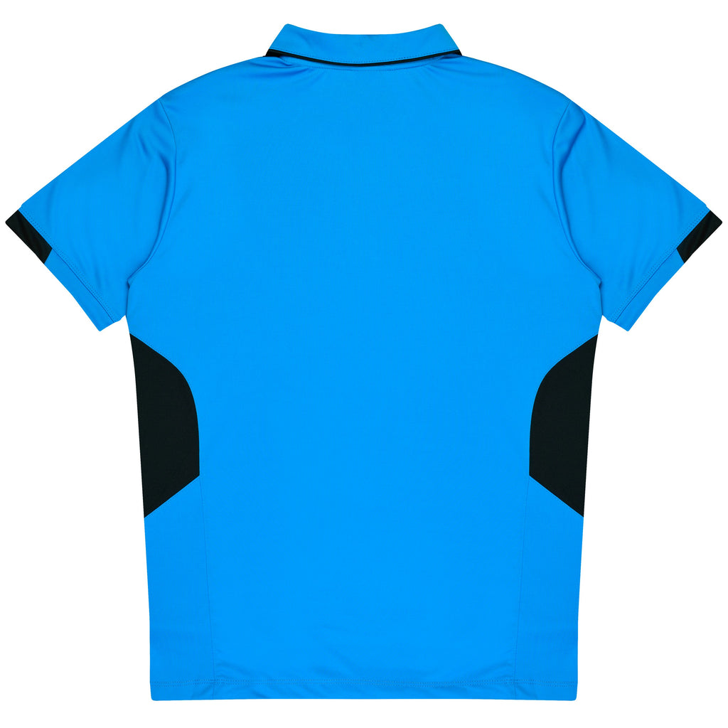 TASMAN KIDS POLOS - CYAN/BLACK