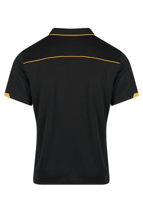 CURRUMBIN MENS POLOS - BLACK/GOLD