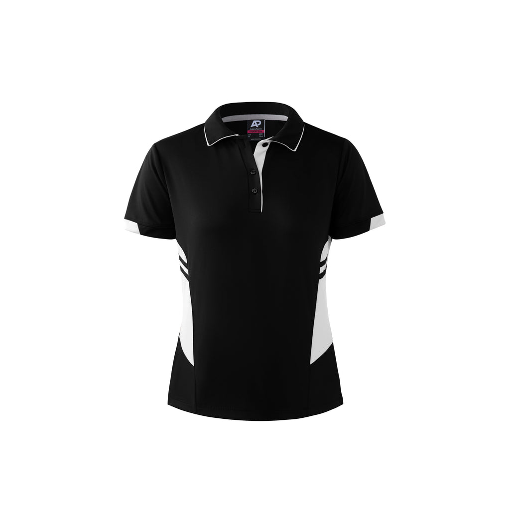 TASMAN LADY POLOS - BLACK/WHITE