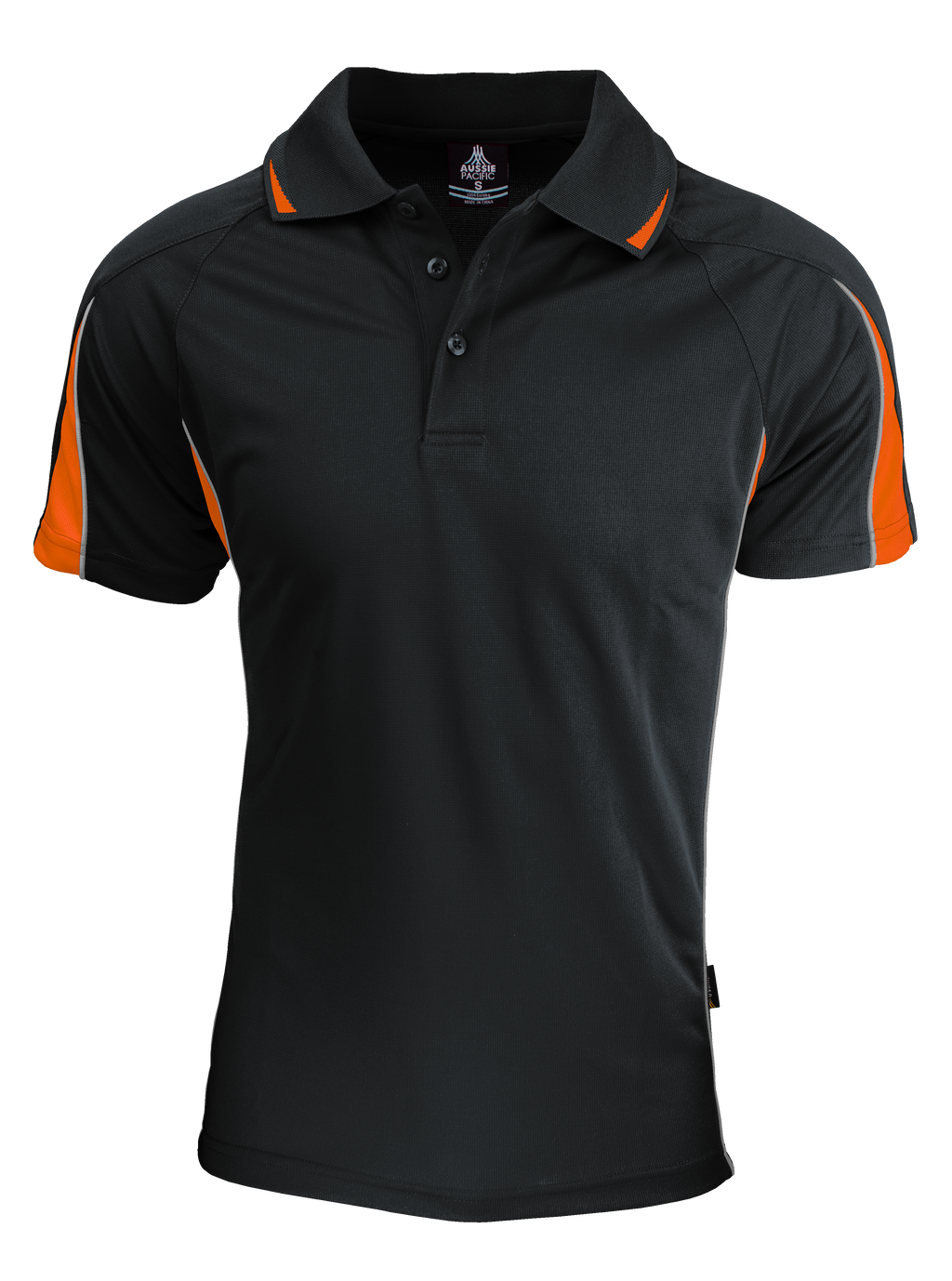 EUREKA MENS POLOS - BLACK/ORANGE