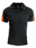 EUREKA MENS POLOS - BLACK/ORANGE