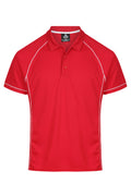 ENDEAVOUR MENS POLOS - RED/WHITE