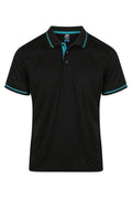 COTTESLOE MENS POLOS - BLACK/TEAL