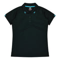 FLINDERS LADY POLOS - BLACK/TEAL