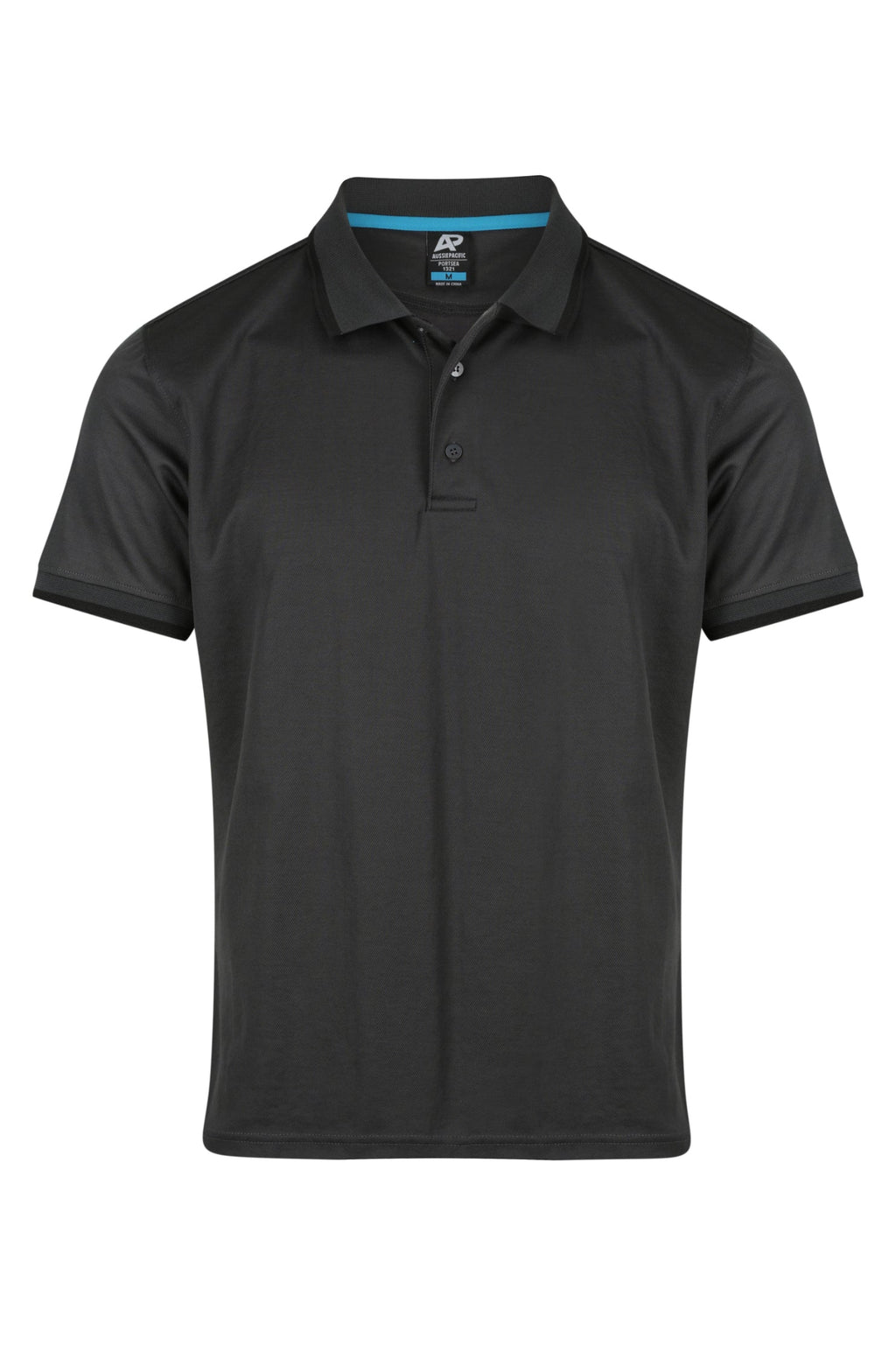 PORTSEA MENS POLOS - SLATE/BLACK