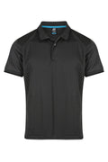 PORTSEA MENS POLOS - SLATE/BLACK
