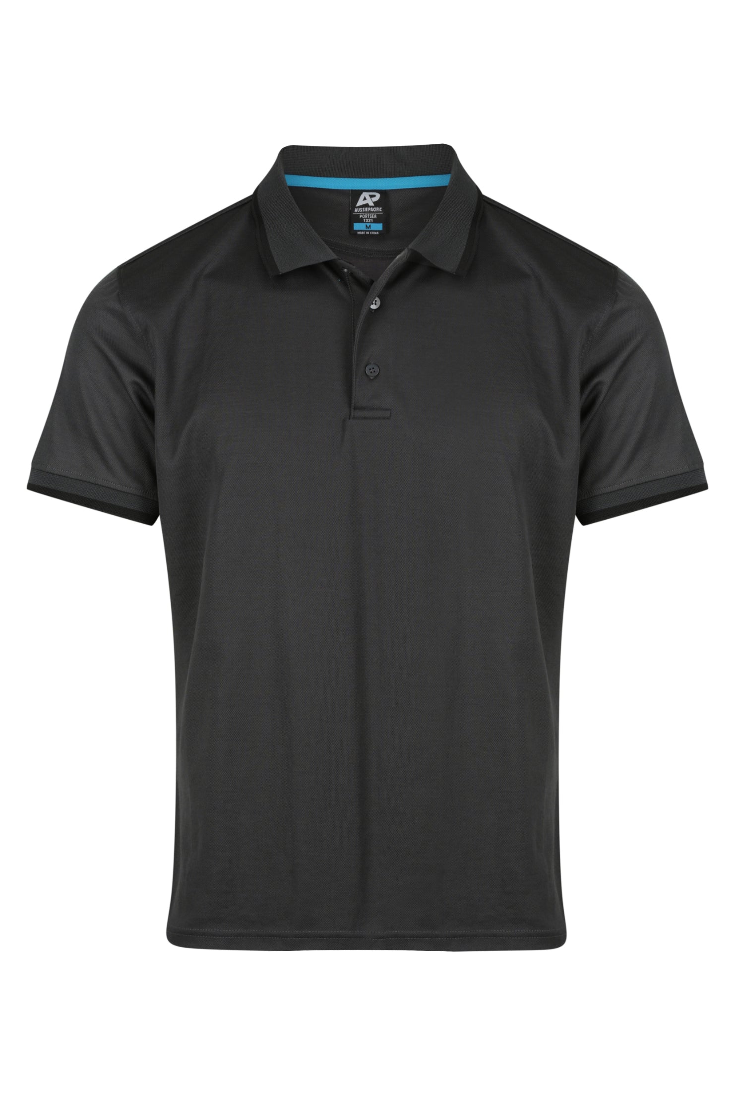 PORTSEA MENS POLOS - SLATE/BLACK