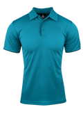 YARRA MENS POLOS - TEAL/BLACK