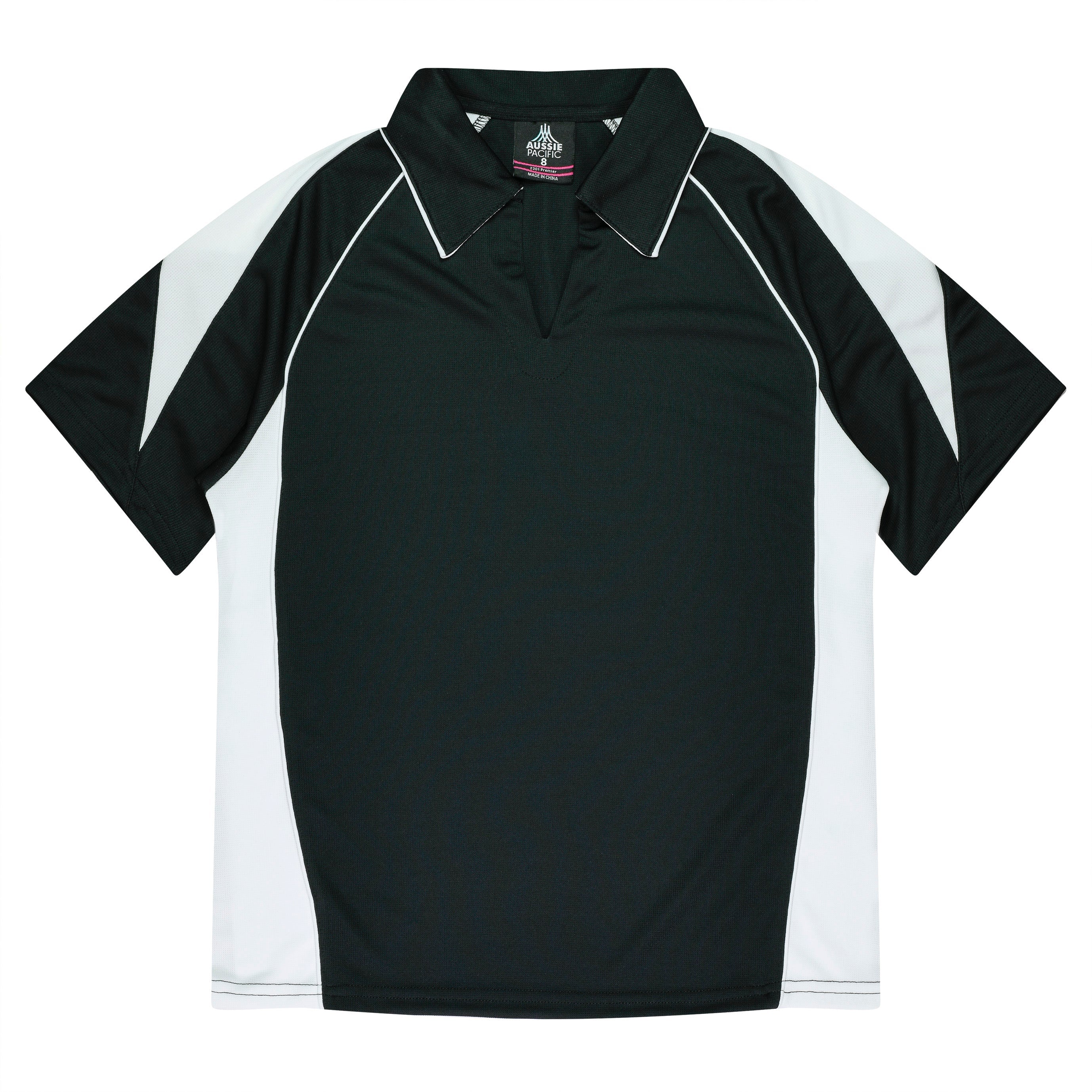 PREMIER LADY POLOS - BLACK/WHITE