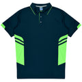 TASMAN KIDS POLOS - NAVY/NEON GREEN