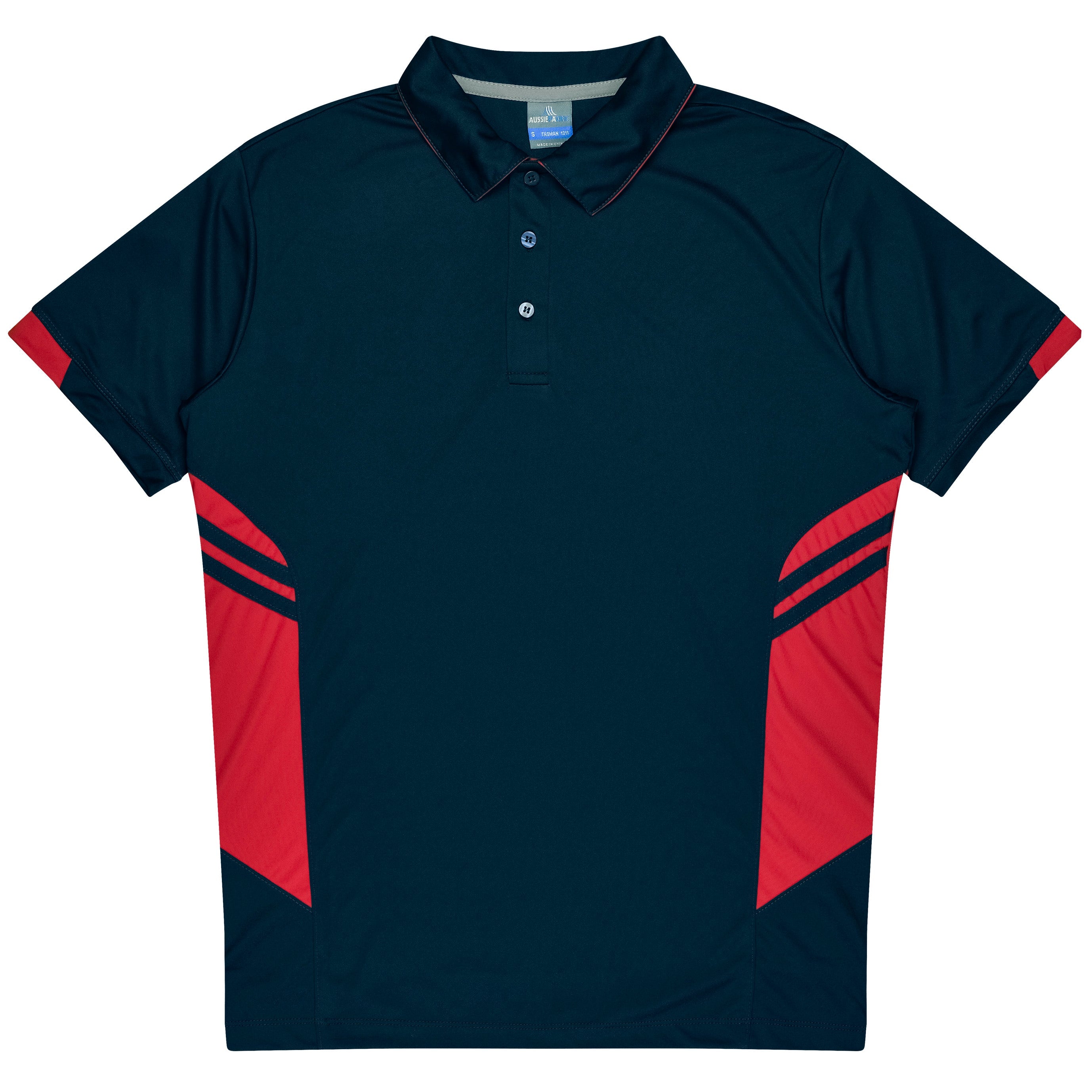 TASMAN KIDS POLOS - NAVY/RED