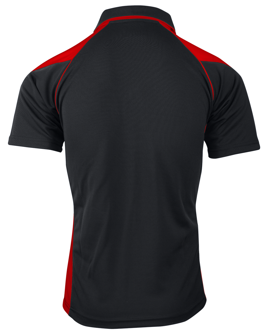 PREMIER MENS POLOS - BLACK/RED
