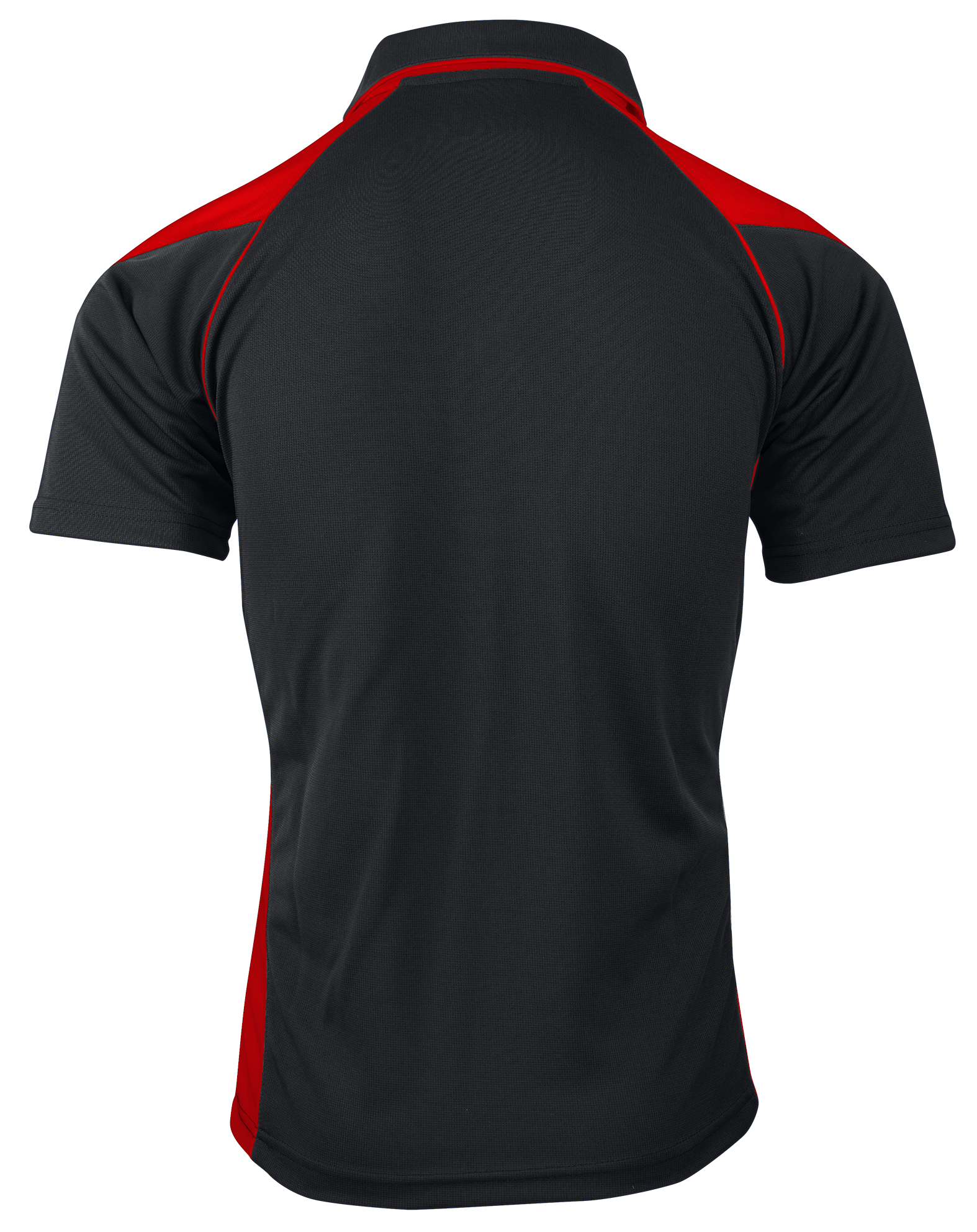 PREMIER MENS POLOS - BLACK/RED