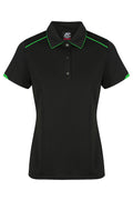 CURRUMBIN LADY POLOS - BLACK/KAWA GREEN