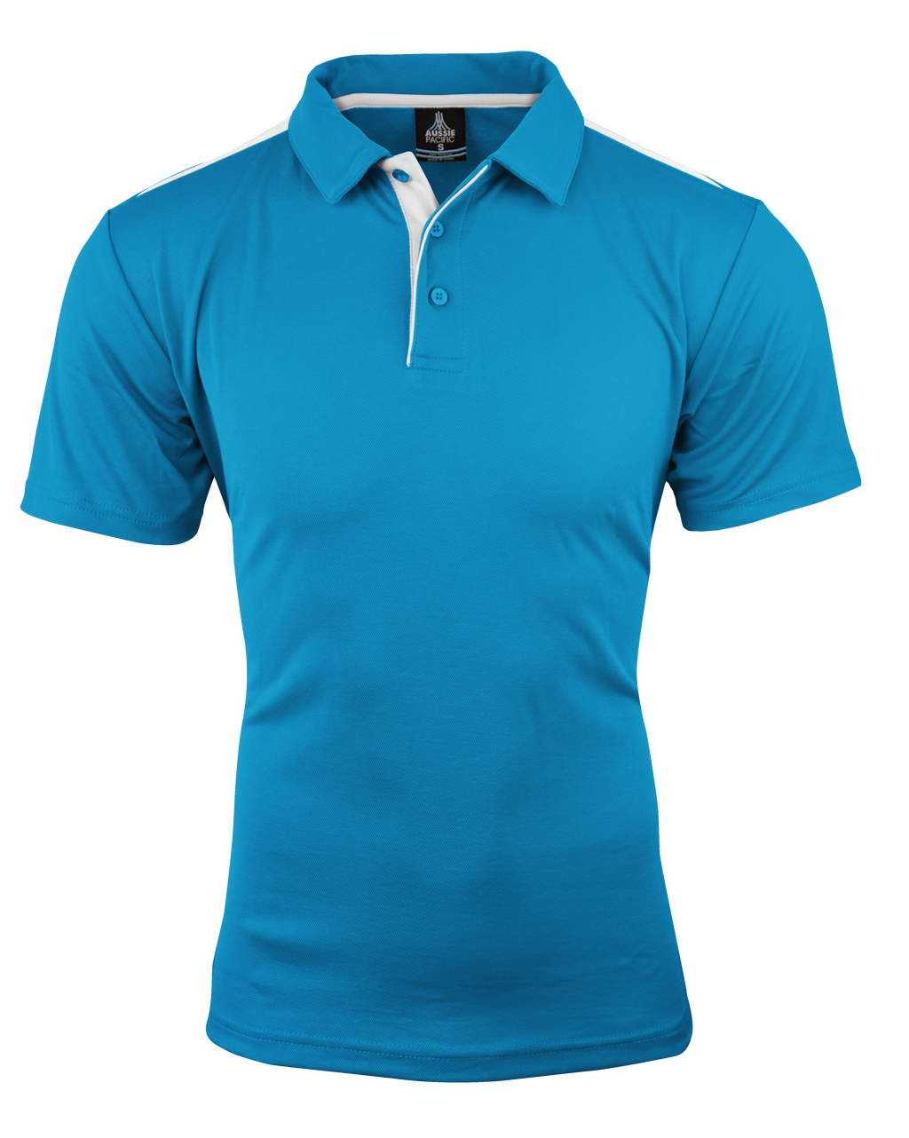 PATERSON MENS POLOS - PACIFIC BLUE/WHITE