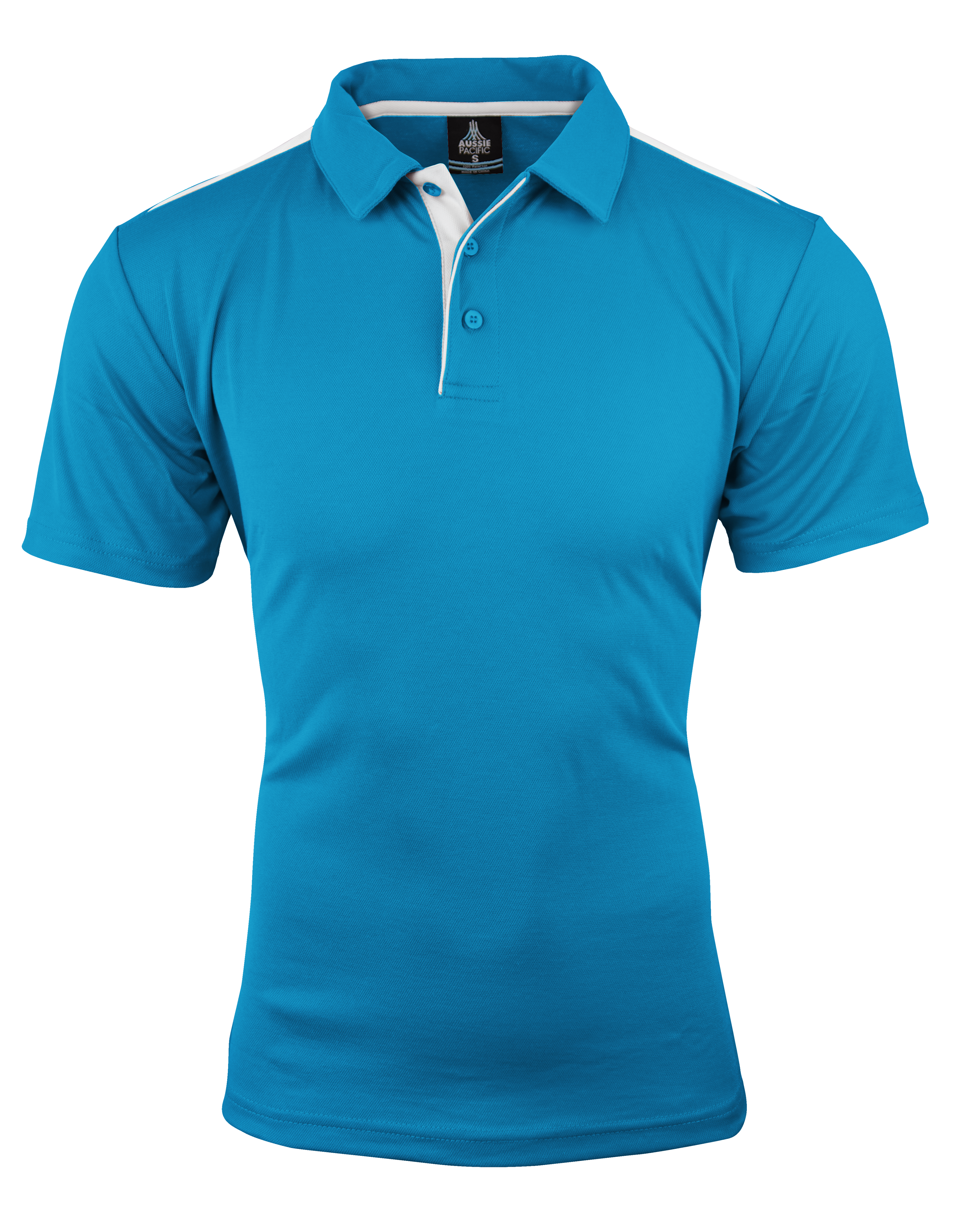 PATERSON MENS POLOS - PACIFIC BLUE/WHITE