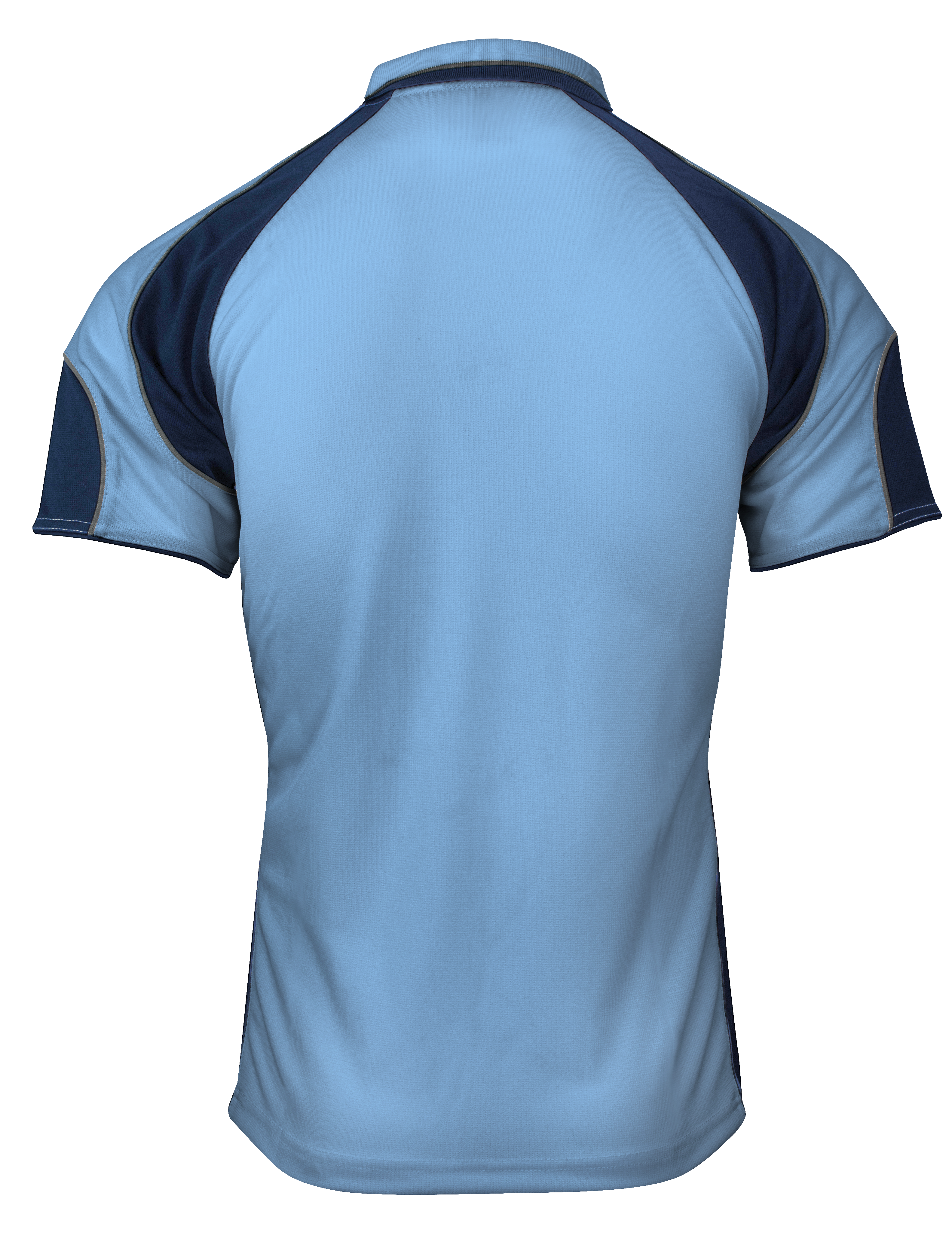 MURRAY MENS POLOS - SKY/NAVY